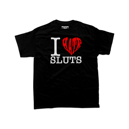 I LOVE/HATE SLUTS T-SHIRT BLACK RED