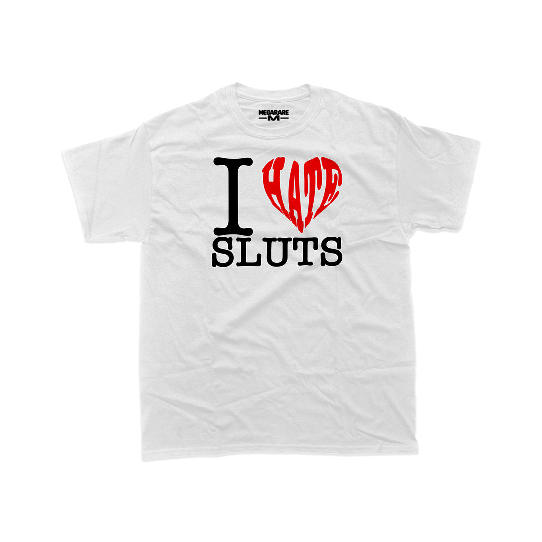 I LOVE/HATE SLUTS T-SHIRT WHITE RED