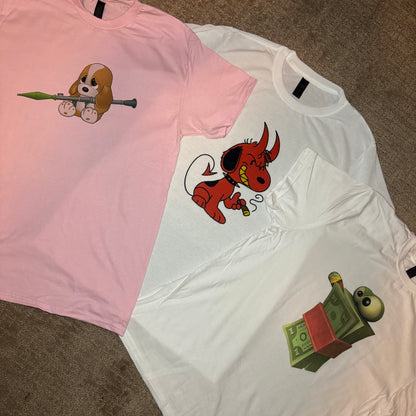 PUPPY GO BOOM T-SHIRT LIGHT PINK